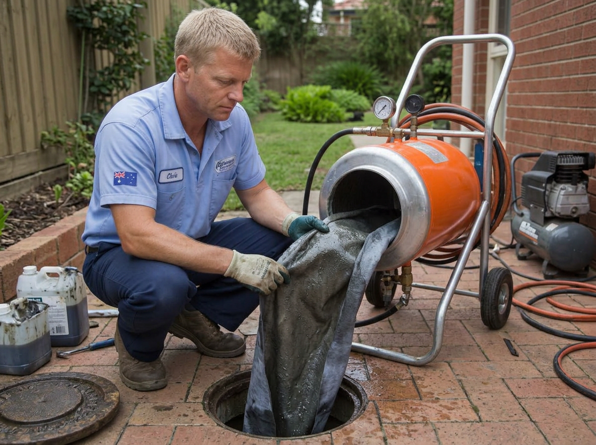 Chris performing pipe relining in Sydney